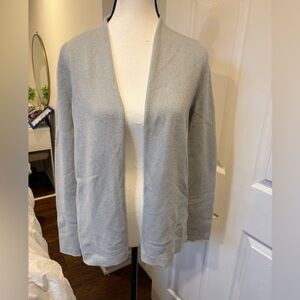 Lafayette 148 Cashmere Cardigan | Open Front Light Grey XS